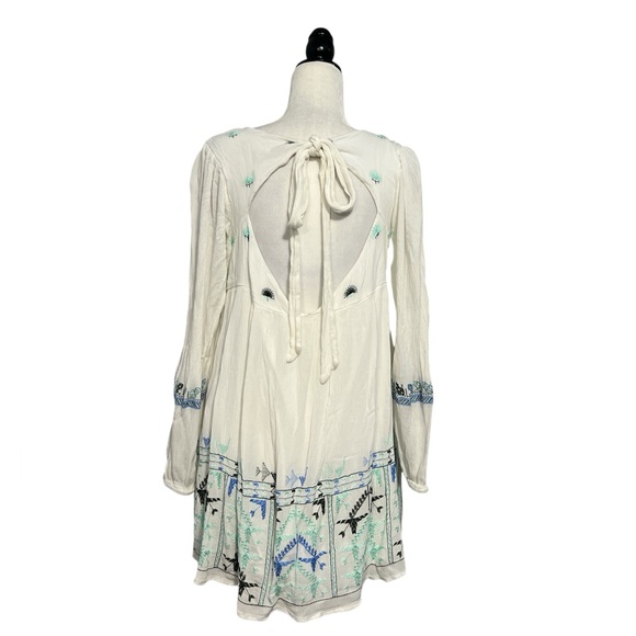 FREE PEOPLE Rhiannon Embroidered Tie Back Babydoll Mini Dress - Picture 5 of 15